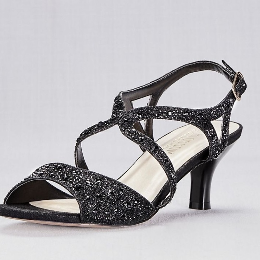 Black sparkle Kitten heel